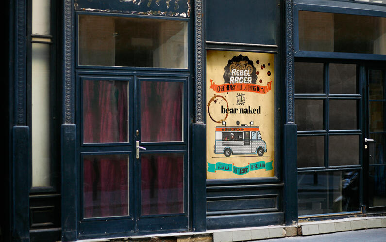 Rebel Racer &amp; Bear Naked Poster Design